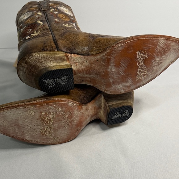 Dan Post Brown Embroidered Ankle Boots - Picture 6 of 6